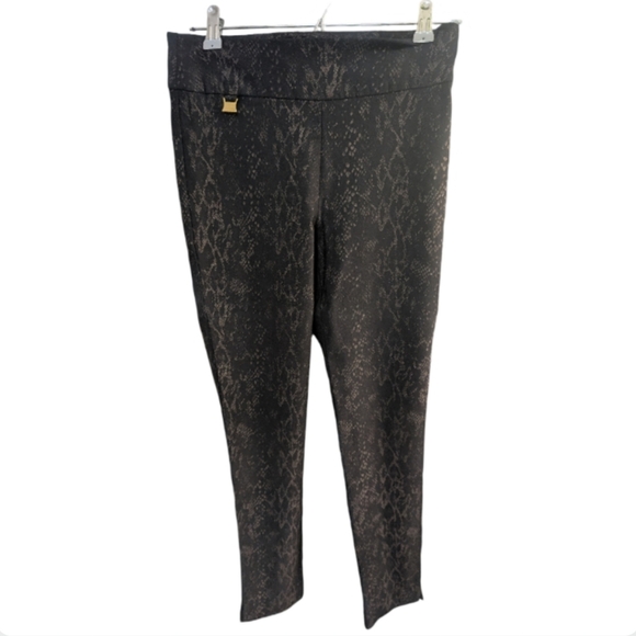 Joseph Ribkoff Black Lace Print Leggings Size 8 Pull-On Pants Designer - Picture 6 of 8